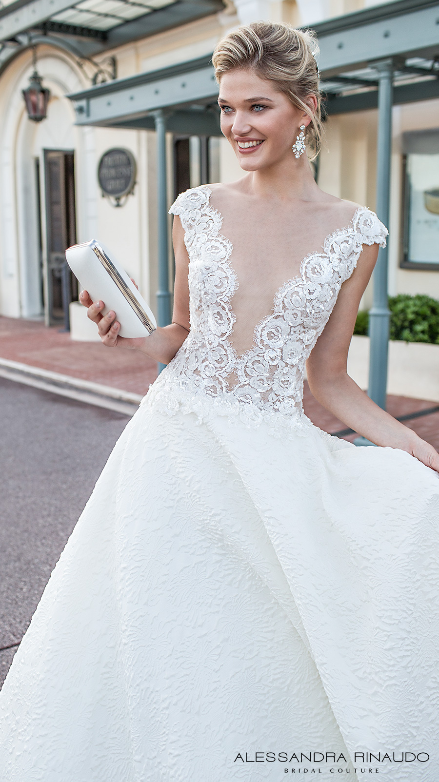 illusion bateau neckline wedding dress