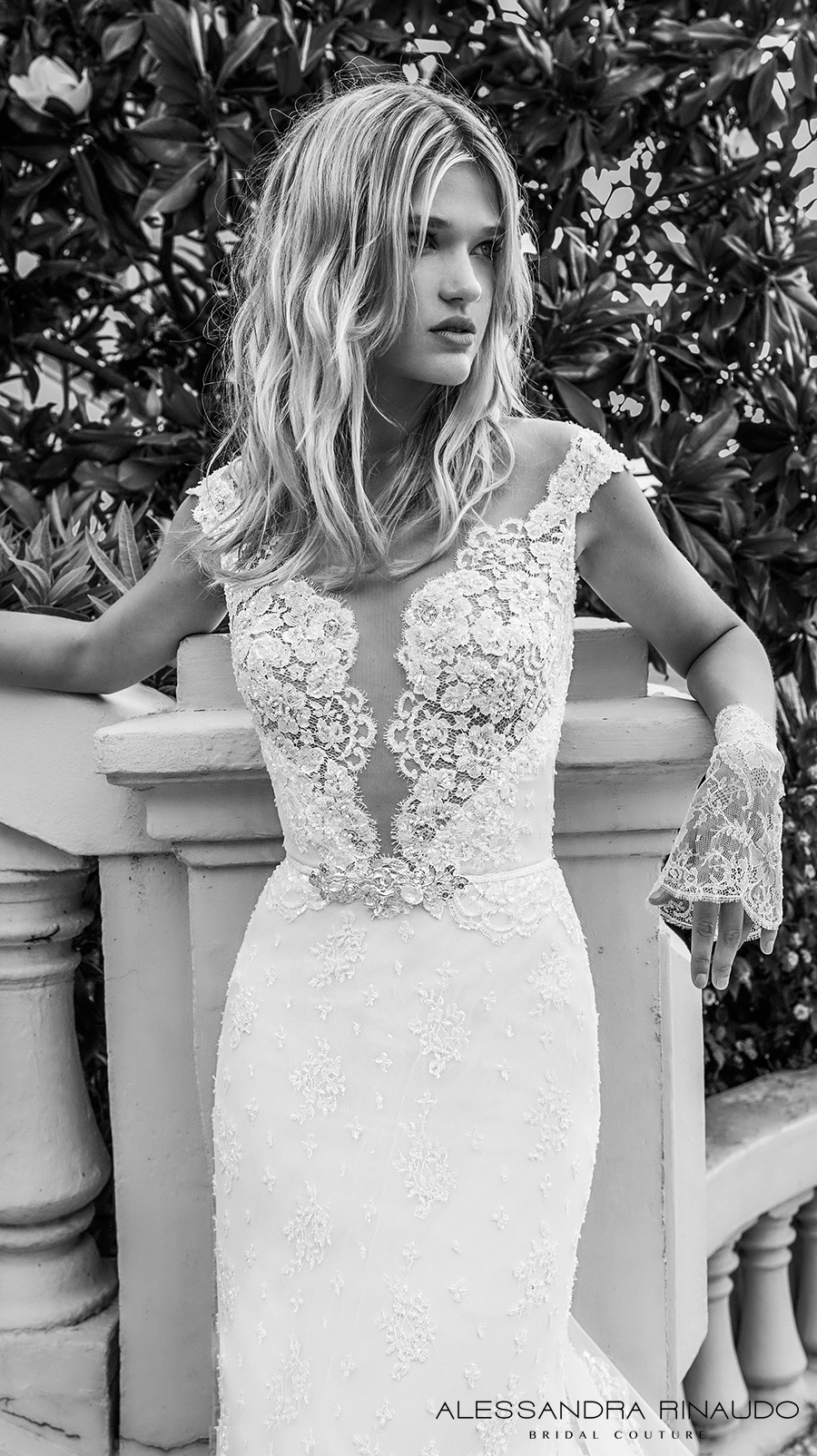 alessandra rinaudo 2017 bridal cap sleeves illusion boat deep plunging neckline full embellishment elegant sheath wedding dress illusion back royal long train (blondie) zv