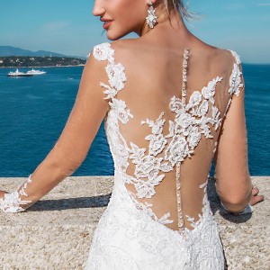 alessandra rinaudo 2017 bridal cap sleeves sweetheart neckline full embellishment elegant mermaid wedding dress illusion low back long train (berenice) zbv