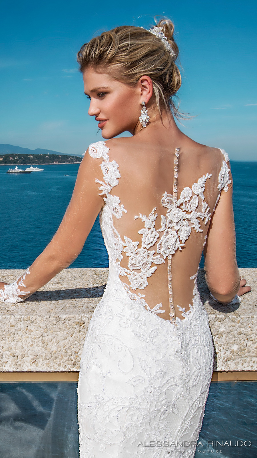 alessandra rinaudo 2017 bridal cap sleeves sweetheart neckline full embellishment elegant mermaid wedding dress illusion low back long train (berenice) zbv
