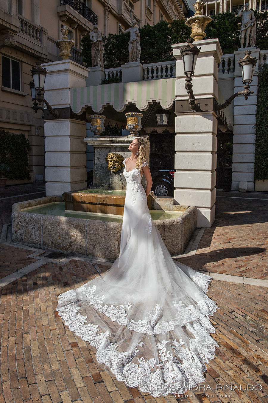 alessandra rinaudo 2017 bridal cap sleeves sweetheart neckline heavily embellished bodice elegant a  line wedding dress illusion back long train (bellagio) mv