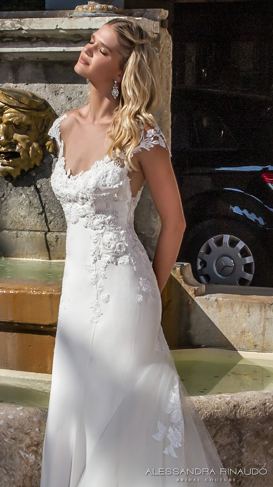 alessandra rinaudo 2017 bridal cap sleeves sweetheart neckline heavily embellished bodice elegant a  line wedding dress illusion back long train (bellagio) zv