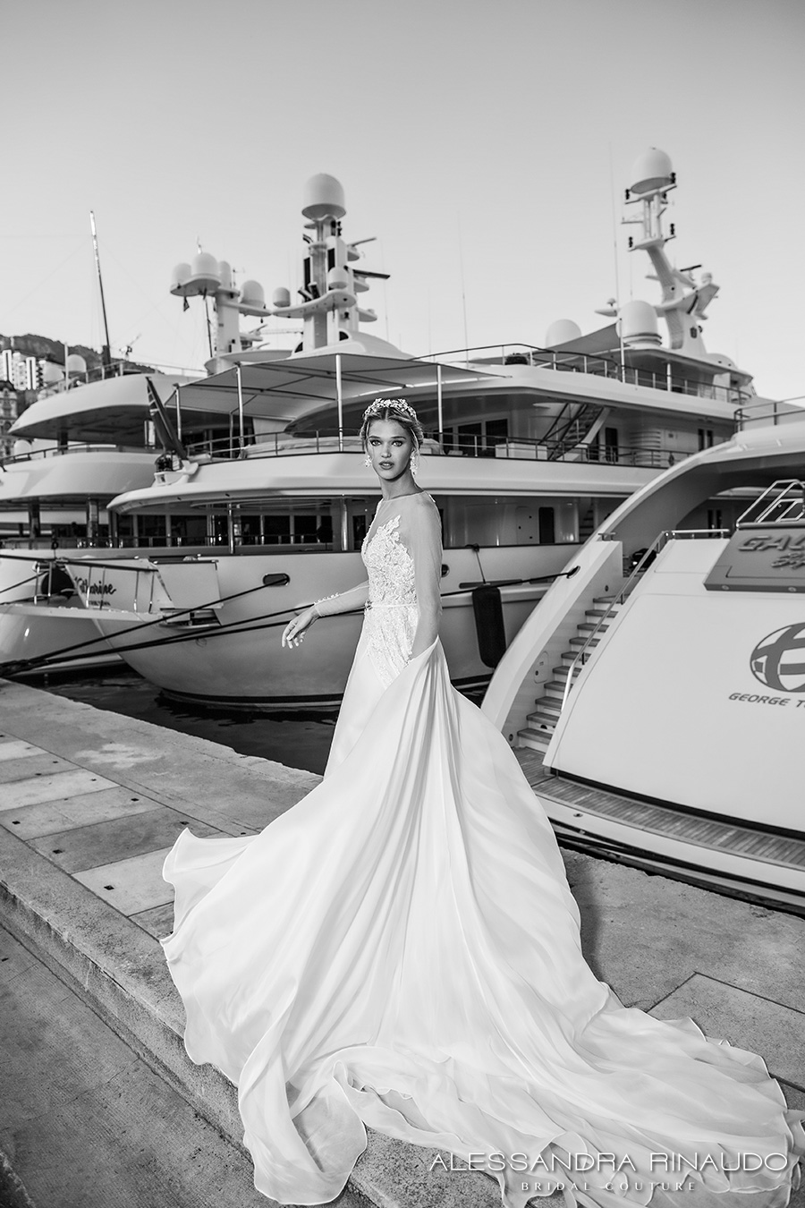 alessandra rinaudo 2017 bridal illusion long sleeves illusion boat neck v neck heavily embellished bodice sheer back long train (bliss) sdv