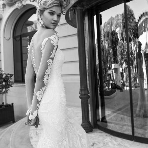 alessandra rinaudo 2017 bridal lace long sleeves illusion boat sweetheart neckline elegant fit and flare wedding dress illusion low back long train (bergenia) zbv
