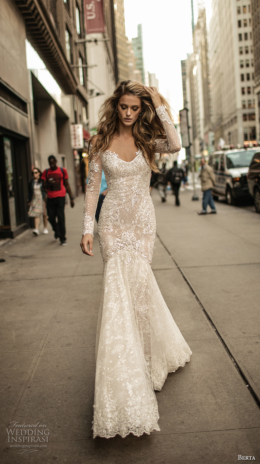 berta fall 2017 bridal long sleeves off the shoulder v neck full embellishment lace elegant romantic fit and flare wedding dress low back chapel train (012) mv berta fall 2017 bridal long sleeves off the shoulder v neck full embellishment lace elegant romantic fit and flare wedding dress low back chapel train (012) mv