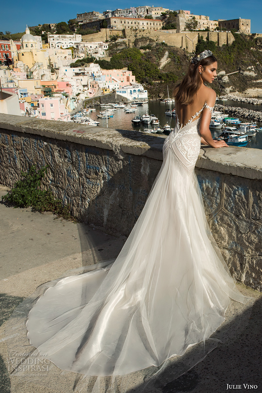 julie vino fall 2017 bridal off the shoulders sweetheart neckline heavily embellished bodice elegant romantic sheath wedding dress low back chapel train (1213) bv julie vino fall 2017 bridal off the shoulders sweetheart neckline heavily embellished bodice elegant romantic sheath wedding dress low back chapel train (1213) bv