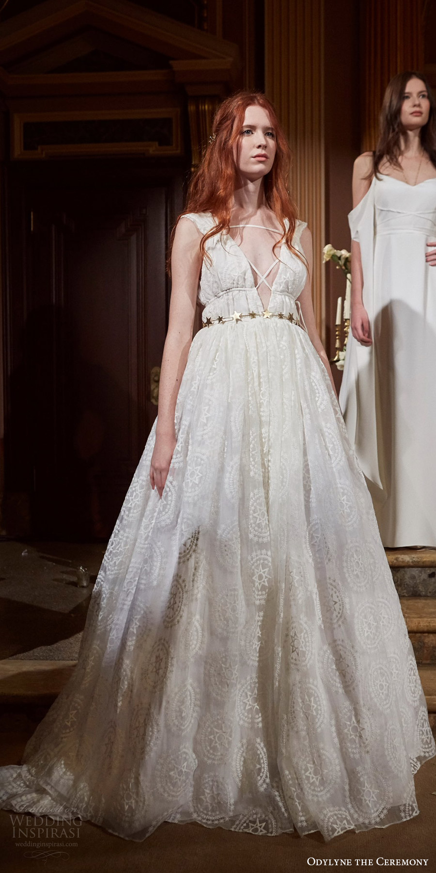 odylyne the ceremony fall 2017 bridal sleeveless deep v neck ball gown wedding dress (look 12) mv odylyne the ceremony fall 2017 bridal sleeveless deep v neck ball gown wedding dress (look 12) mv