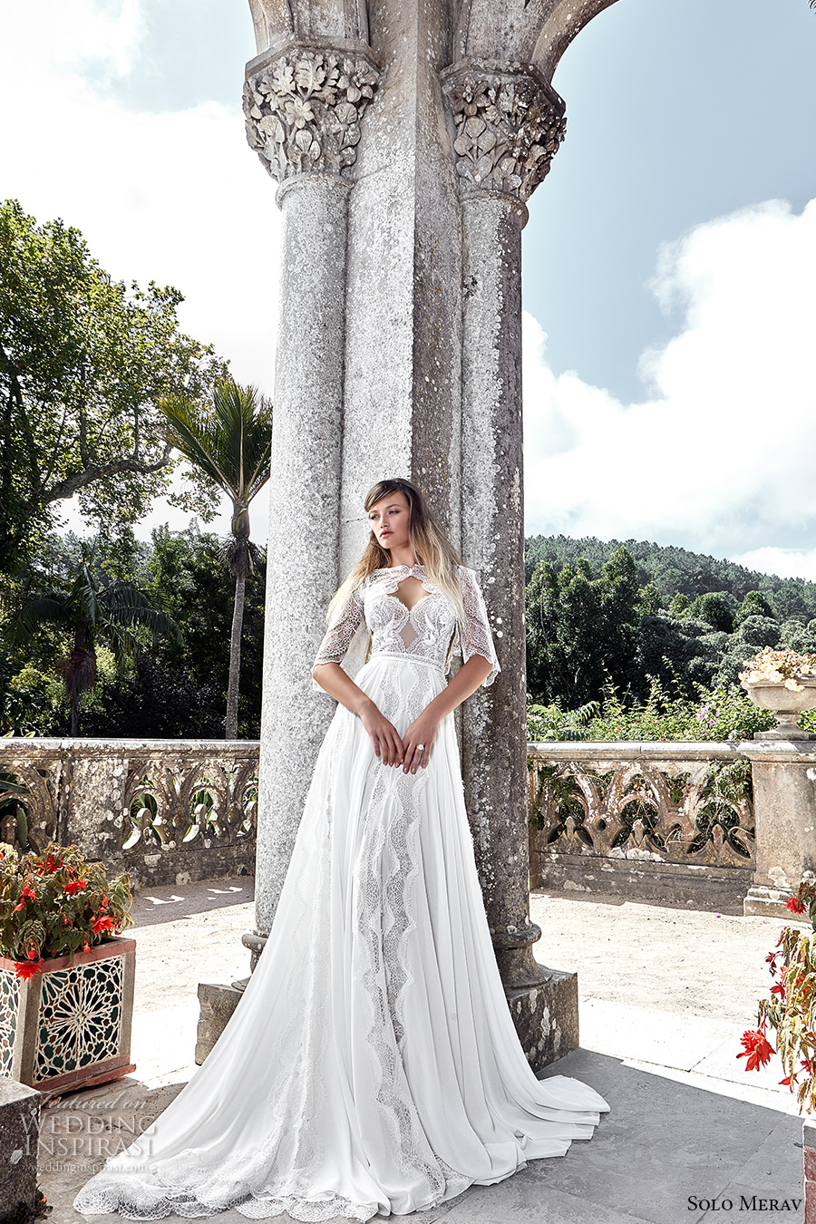 solo merav 2017 bridal half sleeves jacket spagetti strap sweetheart neckline heavily embellished bodice romantic a line wedding dress low back chapel train (emma) mv solo merav 2017 bridal half sleeves jacket spagetti strap sweetheart neckline heavily embellished bodice romantic a line wedding dress low back chapel train (emma) mv