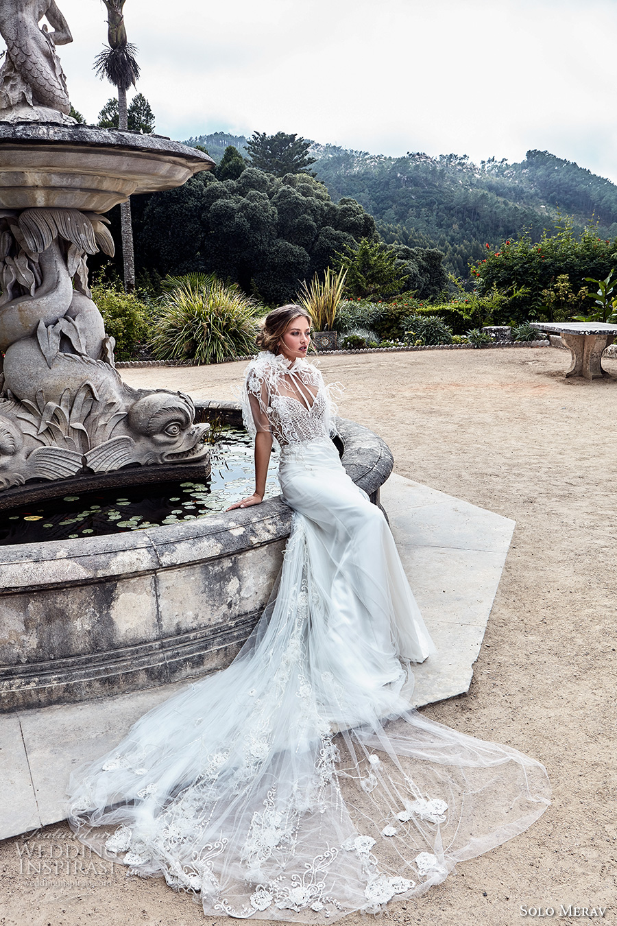 solo merav 2017 bridal sleeveless illusion jewel sweetheart neckline heavily embellished bodice elegant sheath wedding dress with caplet chapel train (marianna) mv solo merav 2017 bridal sleeveless illusion jewel sweetheart neckline heavily embellished bodice elegant sheath wedding dress with caplet chapel train (marianna) mv