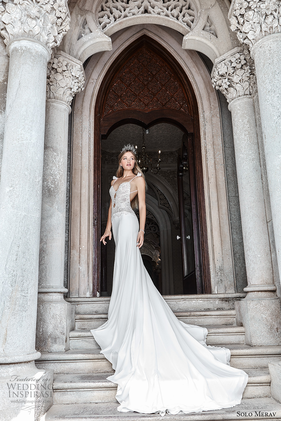 solo merav 2017 bridal sleeveless spagetti strap sweetheart neckline heavily embellished bodice elegant sexy sheath wedding dress low back chapel train (aliyah) mv solo merav 2017 bridal sleeveless spagetti strap sweetheart neckline heavily embellished bodice elegant sexy sheath wedding dress low back chapel train (aliyah) mv