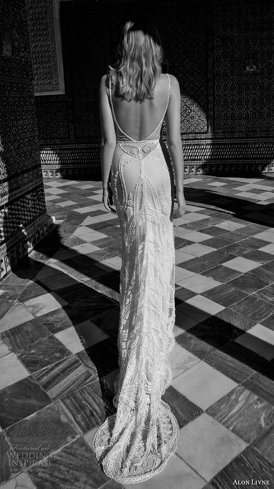 alon livne 2017 bridal sleeveless spagetti strap sweetheart neckline full embellishment elegant glamorous sheath wedding dress low back sweep train (kate) bv
