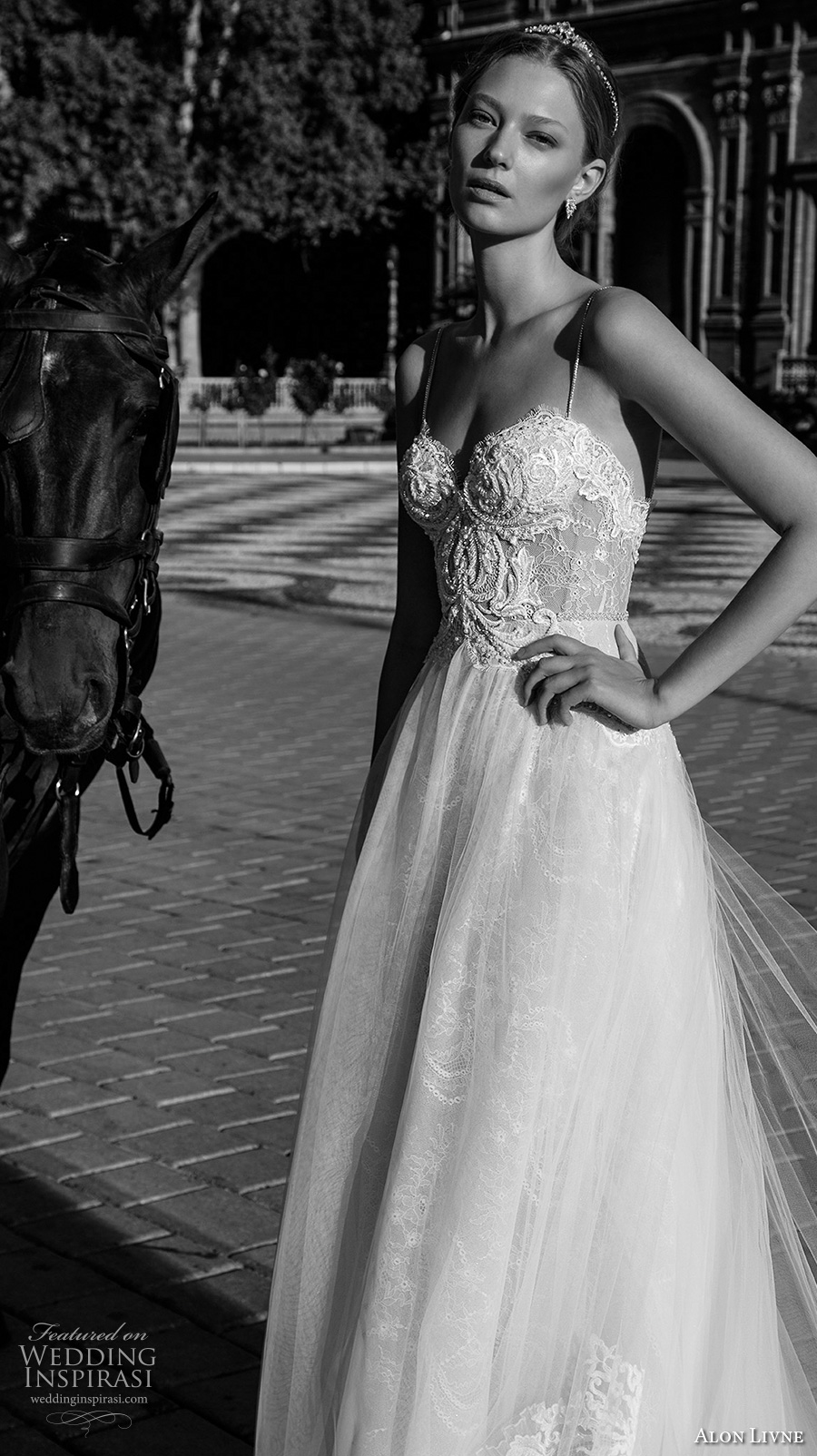 alon livne 2017 bridal sleeveless spagetti strap sweetheart neckline heavily embellished bodice sexy romantic a  line wedding dress royal train (beth) zv