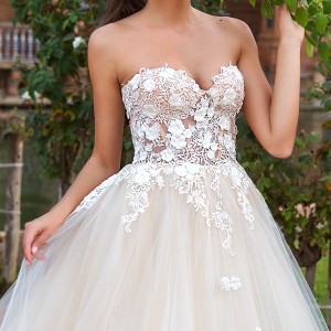 crystal design 2017 bridal strapless sweetheart neckline heavily embellished bodice princess ball gown wedding dress corset strap back chapel train (andie) zv