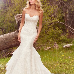 maggie sottero spring 2017 bridal strapless sweetheart neckline full embellishment classic elegant mermaid wedding dress chapel train (goldie) mv