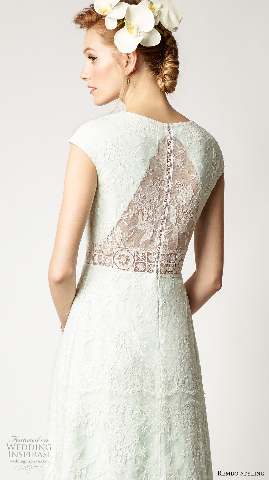 rembo styling 2017 bridal cap sleeves deep plunging v neck full embellishment elegant pale green color modified a line wedding dress illusion back (passy) zbv rembo styling 2017 bridal cap sleeves deep plunging v neck full embellishment elegant pale green color modified a line wedding dress illusion back (passy) zbv