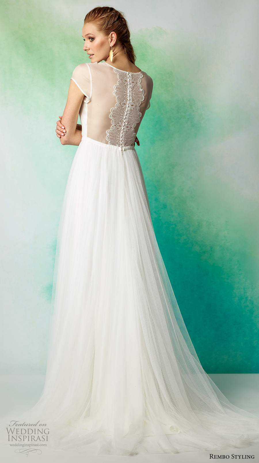 rembo styling 2017 bridal cap sleeves illusion jewel neckline light embellished bodice tulle skirt romantic a line wedding dress illusion back sweep train (ameda) bv rembo styling 2017 bridal cap sleeves illusion jewel neckline light embellished bodice tulle skirt romantic a line wedding dress illusion back sweep train (ameda) bv