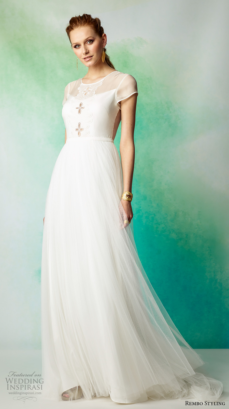 rembo styling 2017 bridal cap sleeves illusion jewel neckline light embellished bodice tulle skirt romantic a line wedding dress illusion back sweep train (ameda) mv rembo styling 2017 bridal cap sleeves illusion jewel neckline light embellished bodice tulle skirt romantic a line wedding dress illusion back sweep train (ameda) mv