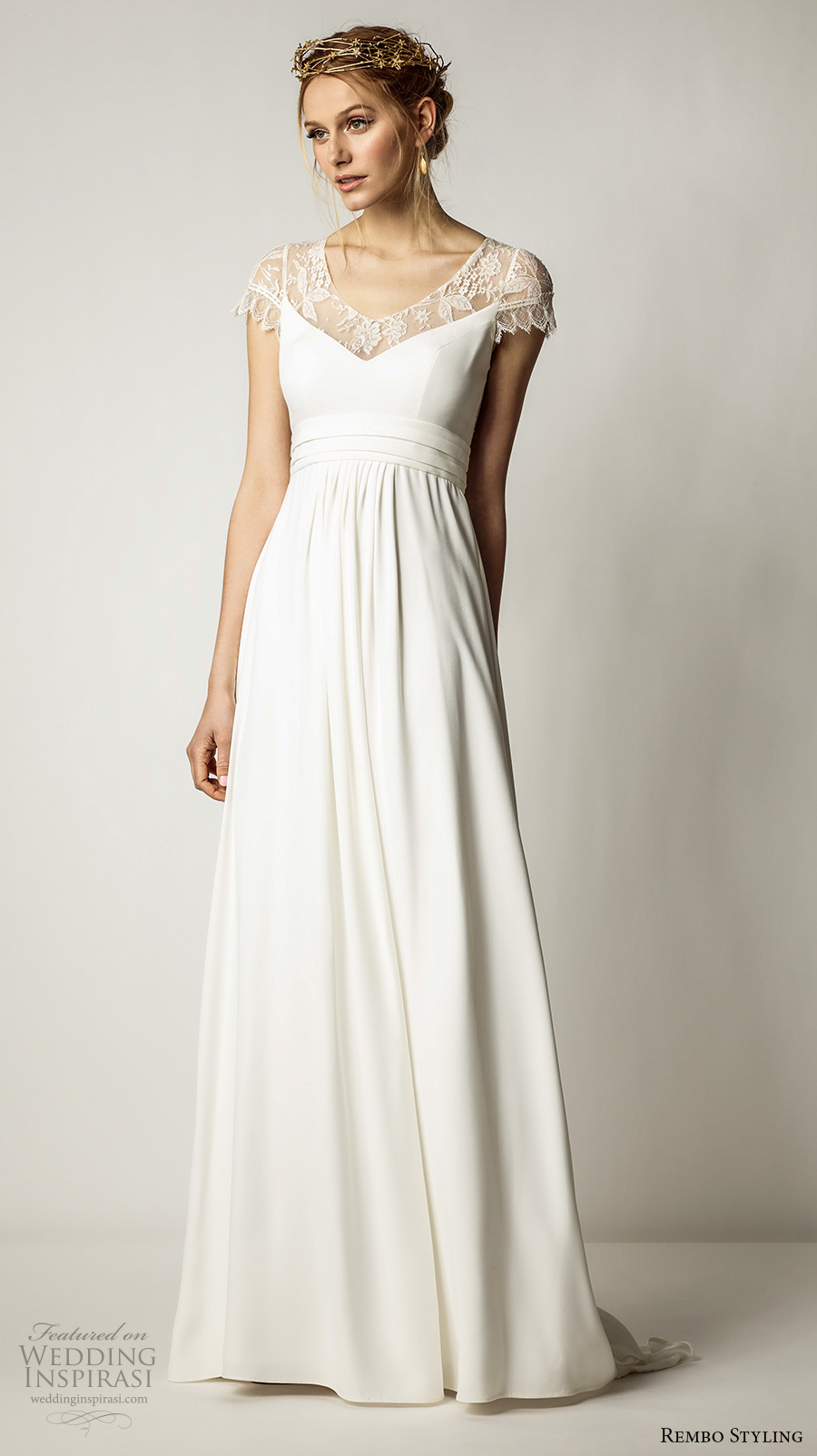 rembo styling 2017 bridal cap sleeves illusion jewel neckline v neck simple bohemian elegant modified a line wedding dress keyhole back sweep train (aimee) mv rembo styling 2017 bridal cap sleeves illusion jewel neckline v neck simple bohemian elegant modified a line wedding dress keyhole back sweep train (aimee) mv