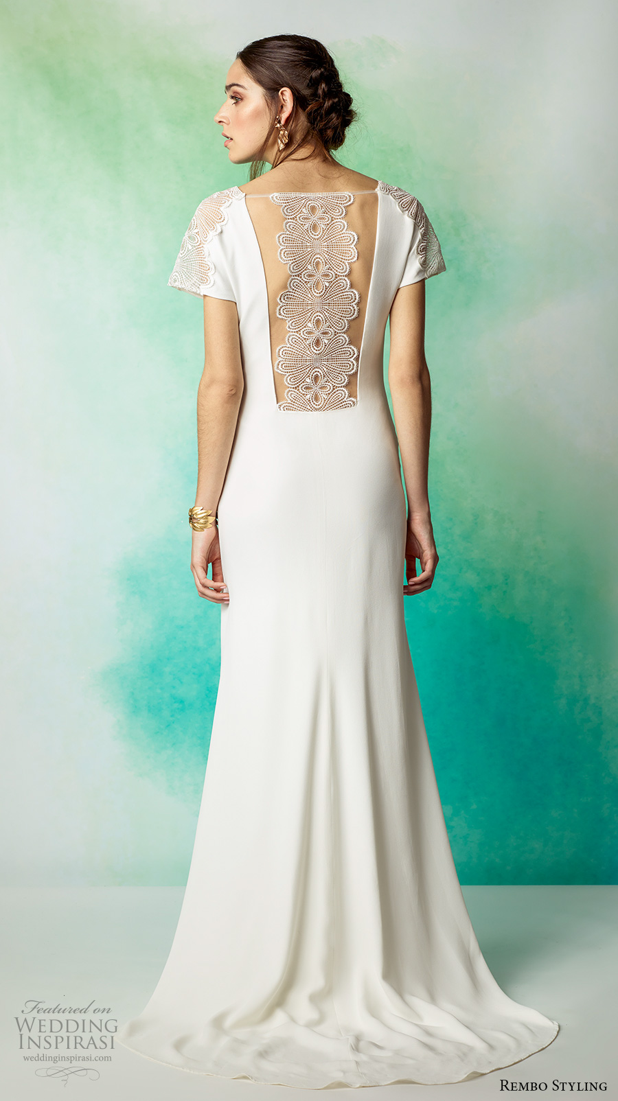 rembo styling 2017 bridal cap sleeves v neck lightly embellished bodice bohemian art deco vintage sheath wedding dress middle slit lace back sweep train (bastille) bv rembo styling 2017 bridal cap sleeves v neck lightly embellished bodice bohemian art deco vintage sheath wedding dress middle slit lace back sweep train (bastille) bv
