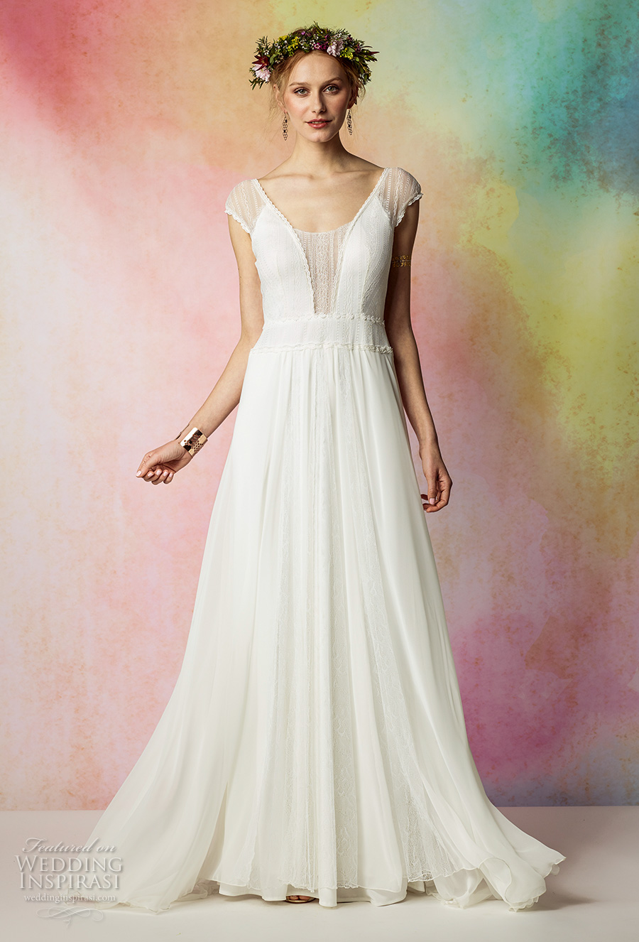 rembo styling 2017 bridal cap sleeves v neck simple grecian romantic a line wedding dress low back sweep train (favorite) mv rembo styling 2017 bridal cap sleeves v neck simple grecian romantic a line wedding dress low back sweep train (favorite) mv