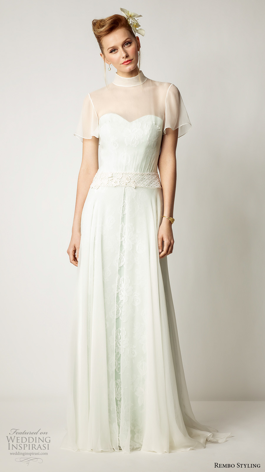 rembo styling 2017 bridal half flutter sleeves sheer high neck sweetheart neckline elegant column a line wedding dress sweep train (magnolia) mv rembo styling 2017 bridal half flutter sleeves sheer high neck sweetheart neckline elegant column a line wedding dress sweep train (magnolia) mv