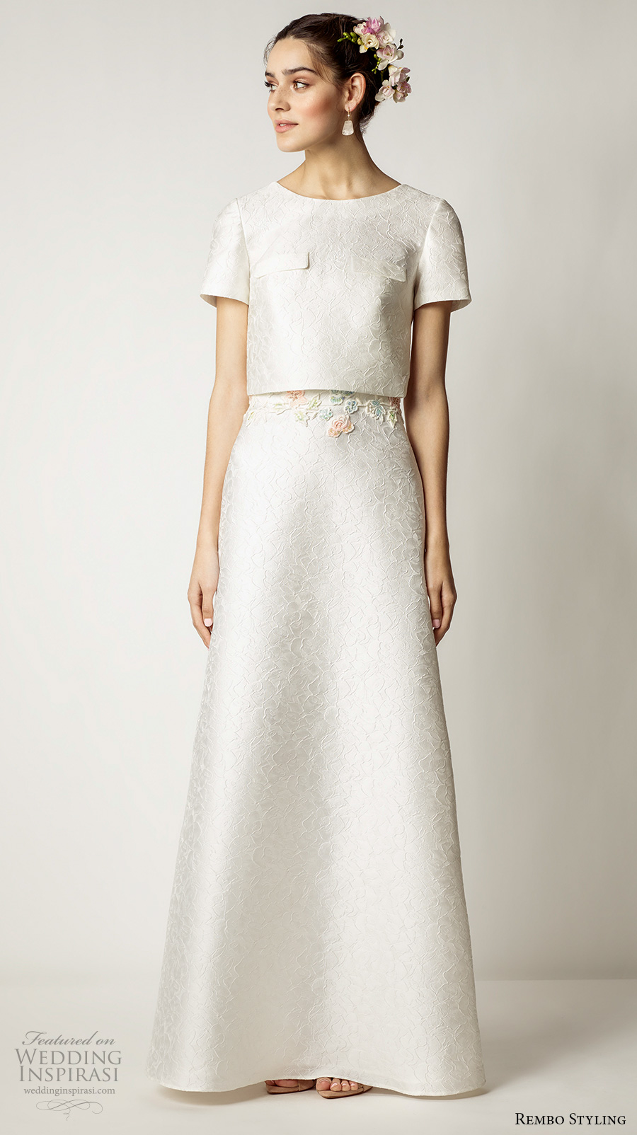 rembo styling 2017 bridal short sleeves round neck 2 piece t shirt top strapless sweetheart neckline elegant modified a line wedding dress (valentine) mv rembo styling 2017 bridal short sleeves round neck 2 piece t shirt top strapless sweetheart neckline elegant modified a line wedding dress (valentine) mv