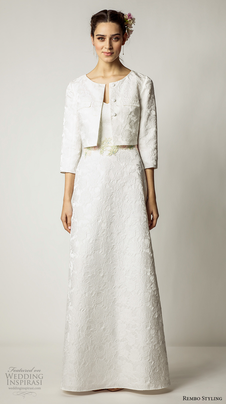 rembo styling 2017 bridal strapless sweetheart neckline full embellishment romantic modified a line wedding dress with half sleeves jacket (barbara) mv rembo styling 2017 bridal strapless sweetheart neckline full embellishment romantic modified a line wedding dress with half sleeves jacket (barbara) mv