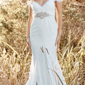 anna campbell 2017 bridal off the shoulder lace strap sweetheart neckline full embroidered elegant sheath wedding dress open back chapel train (mia) mv