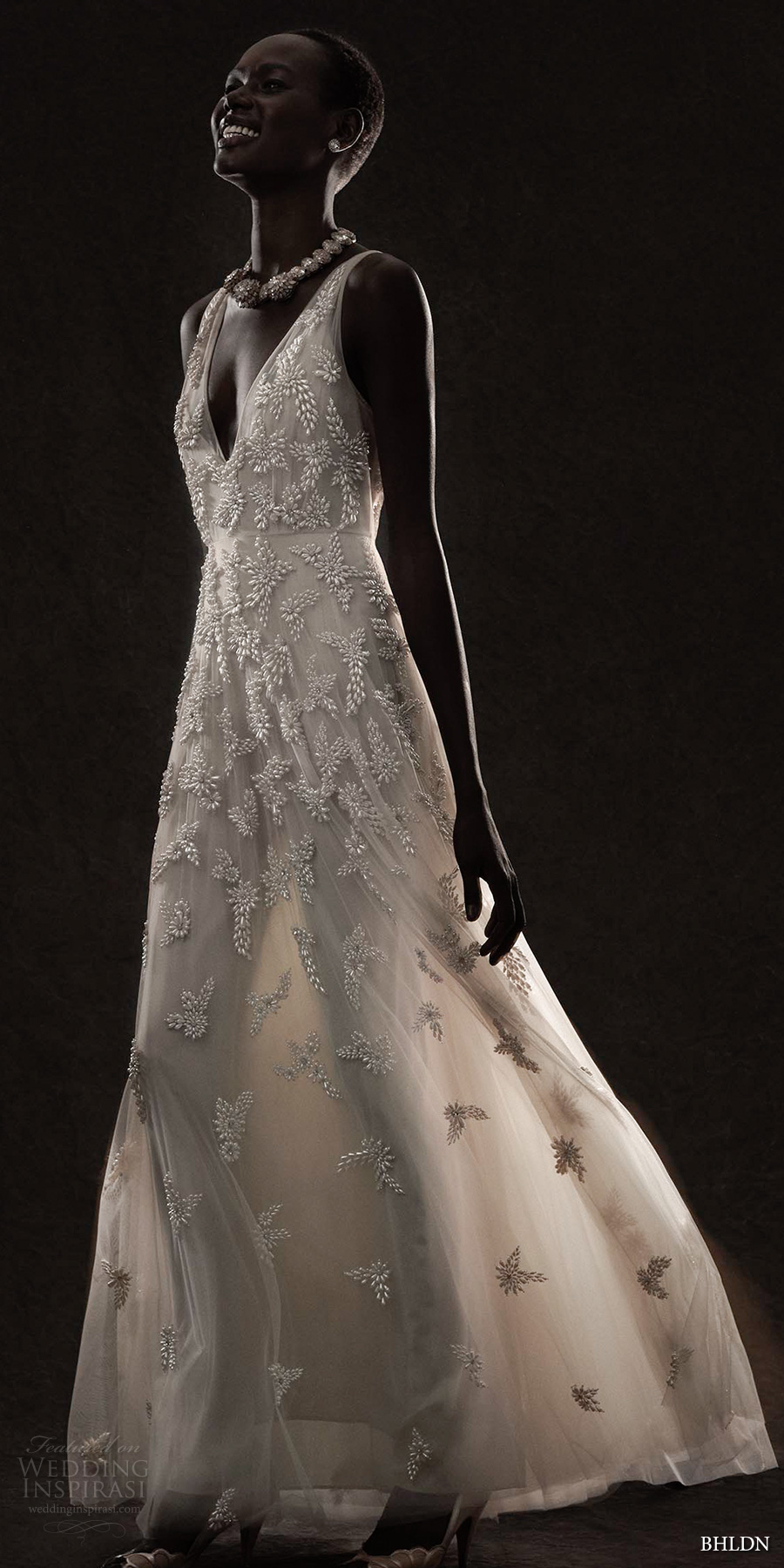 bhldn spring 2017 bridal sleeveless deep v neck heavily embellished bodice champagne romantic modified a line wedding dress open v back (kai) mv bhldn spring 2017 bridal sleeveless deep v neck heavily embellished bodice champagne romantic modified a line wedding dress open v back (kai) mv