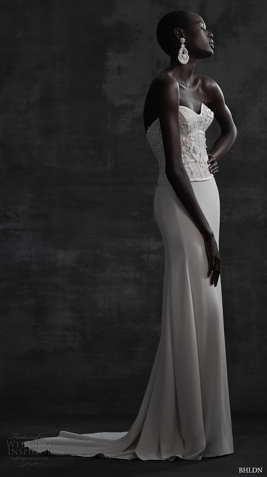 bhldn spring 2017 bridal strapless sweetheart neckline heavily embellished bodice corset elegant column wedding dress sweep train (maryna corset sade skirt) mv bhldn spring 2017 bridal strapless sweetheart neckline heavily embellished bodice corset elegant column wedding dress sweep train (maryna corset sade skirt) mv