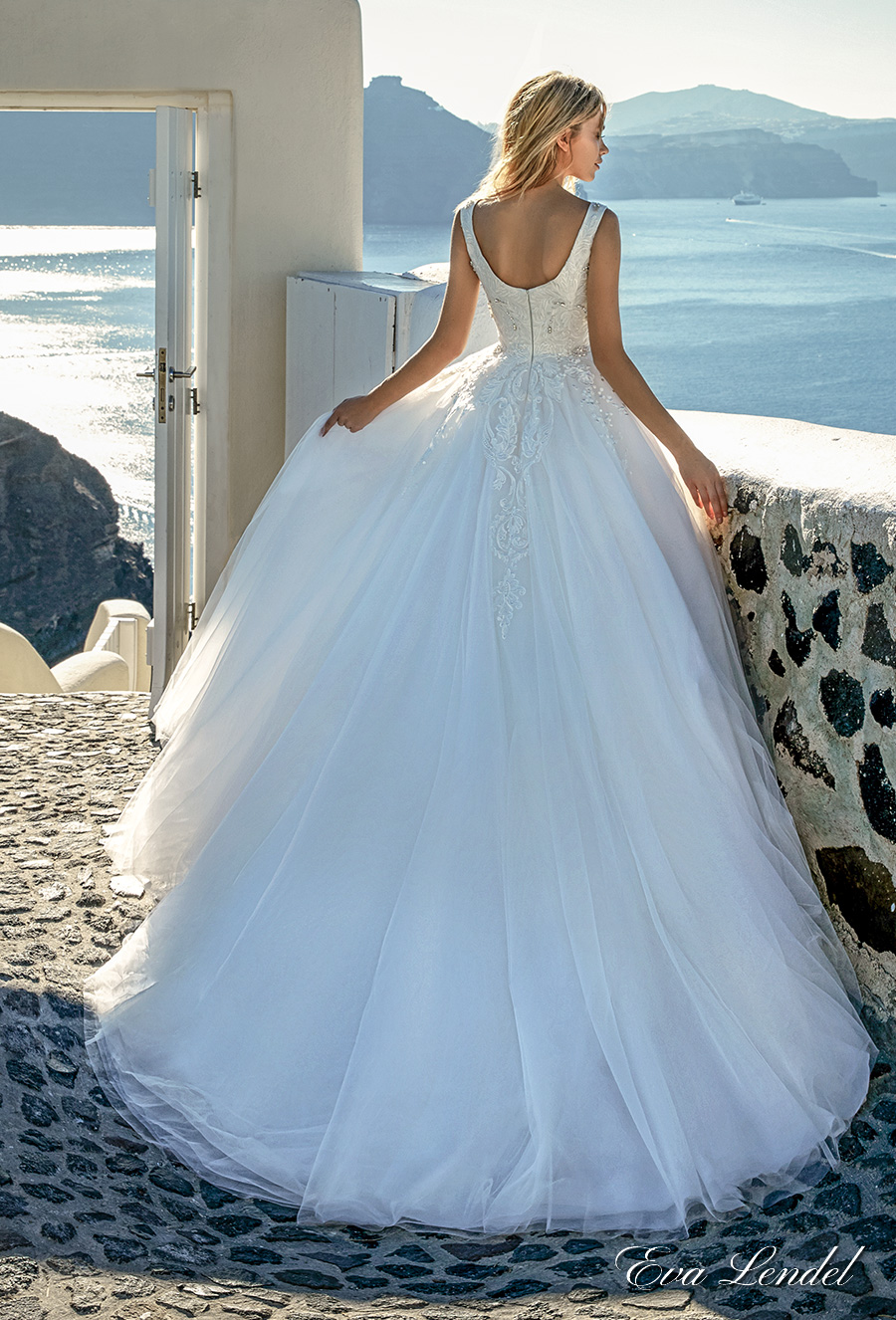 eva lendel 2017 bridal cap sleeves bateau neckline heavily embellished bodice romantic a  line wedding dress mid scoop back sweep train (thaiya) bv