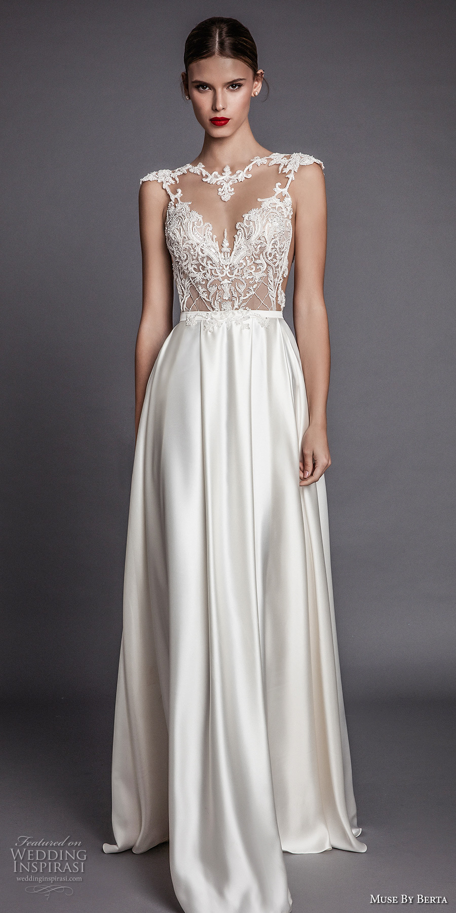 muse berta fall 2017 bridal cap sleeves illusion jewel neck sweetheart neckline heavily embellished bodice elegant glamorous modified a line wedding dress open low back (aurora b) mv muse berta fall 2017 bridal cap sleeves illusion jewel neck sweetheart neckline heavily embellished bodice elegant glamorous modified a line wedding dress open low back (aurora b) mv