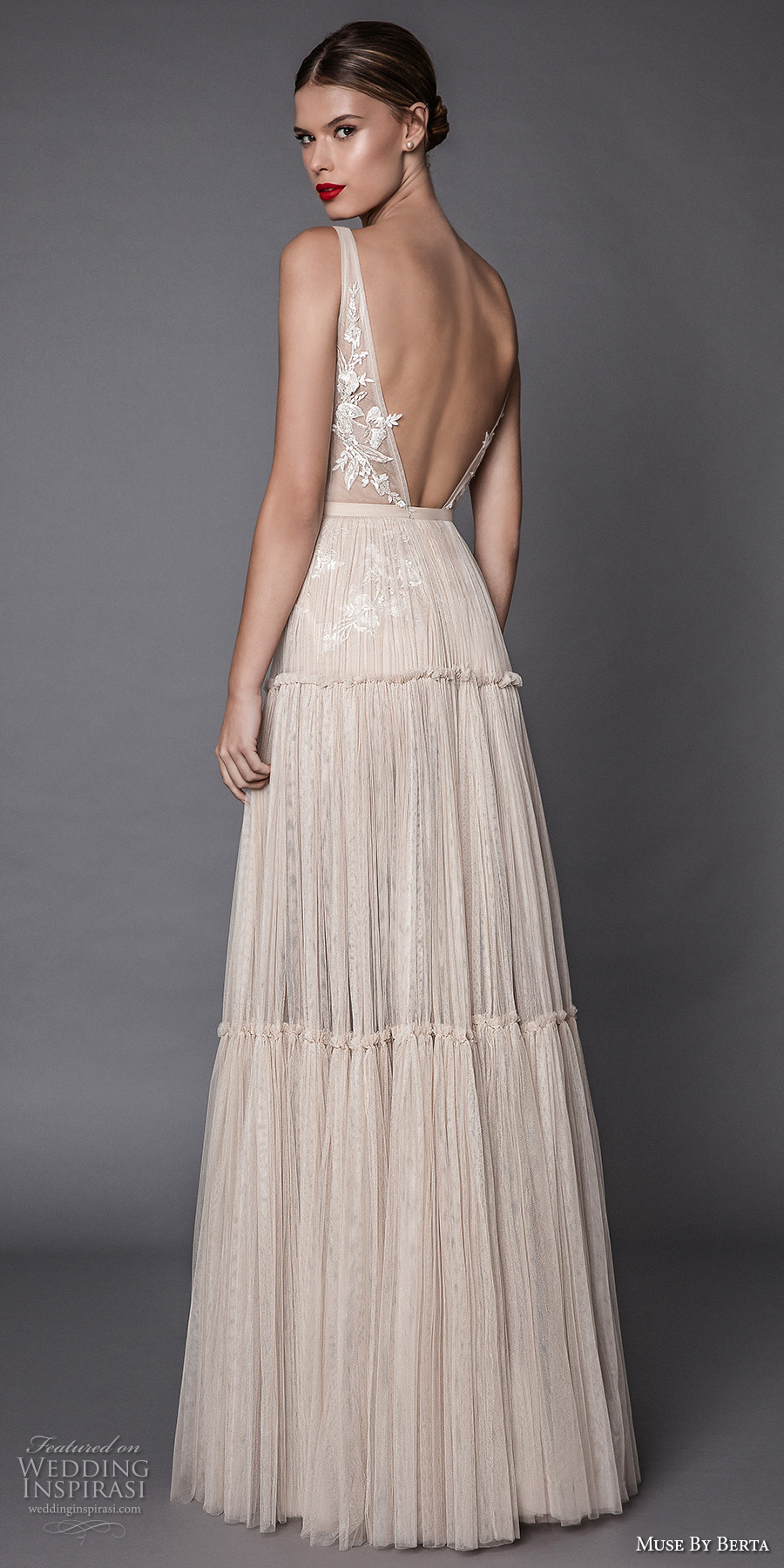 muse berta fall 2017 bridal sleeveless deep plunging v neck heavily embroidered bodice ivory color romantic sexy modified a line wedding dress open low back sweep train (annabel) bv muse berta fall 2017 bridal sleeveless deep plunging v neck heavily embroidered bodice ivory color romantic sexy modified a line wedding dress open low back sweep train (annabel) bv