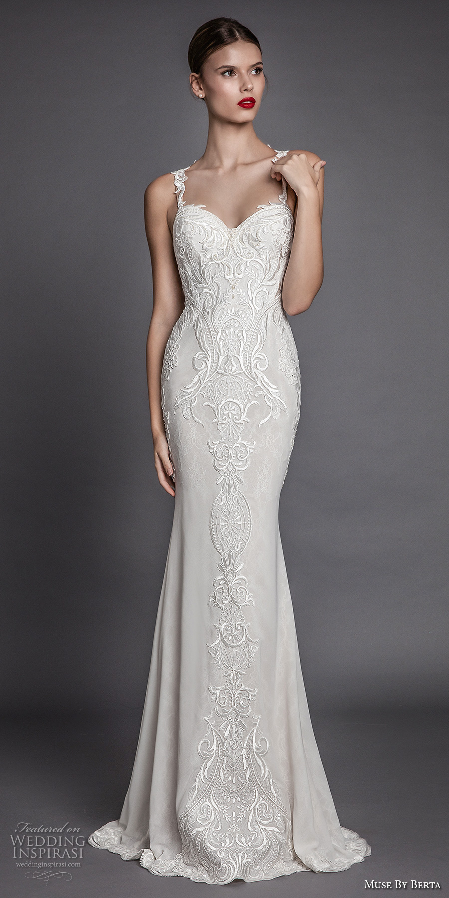 muse berta fall 2017 bridal sleeveless thin strap sweetheart neckline heavily embroidered bodice elegant beautiful sheath wedding dress rasor back chapel train (amancia) mv muse berta fall 2017 bridal sleeveless thin strap sweetheart neckline heavily embroidered bodice elegant beautiful sheath wedding dress rasor back chapel train (amancia) mv