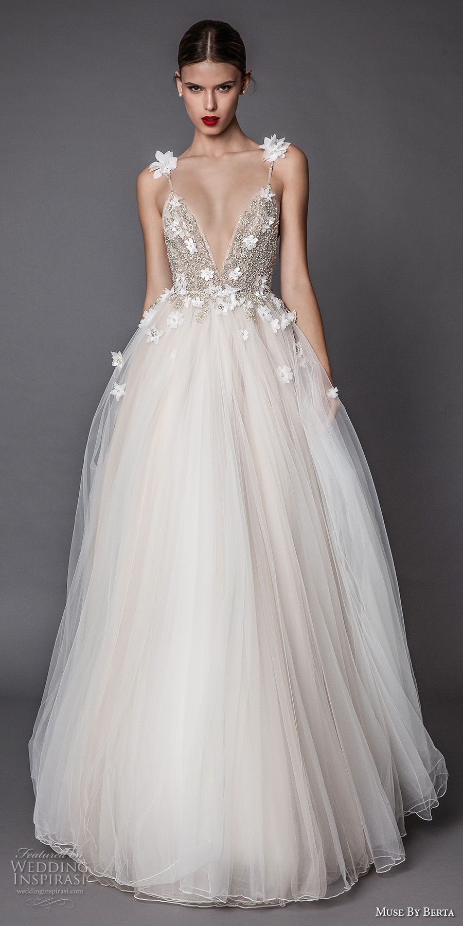 muse berta fall 2017 bridal spagetti strap deep v neck heavily embellished bodice floral applique tulle skirt romantic a line wedding dress open low back sweep train (adel) mv muse berta fall 2017 bridal spagetti strap deep v neck heavily embellished bodice floral applique tulle skirt romantic a line wedding dress open low back sweep train (adel) mv