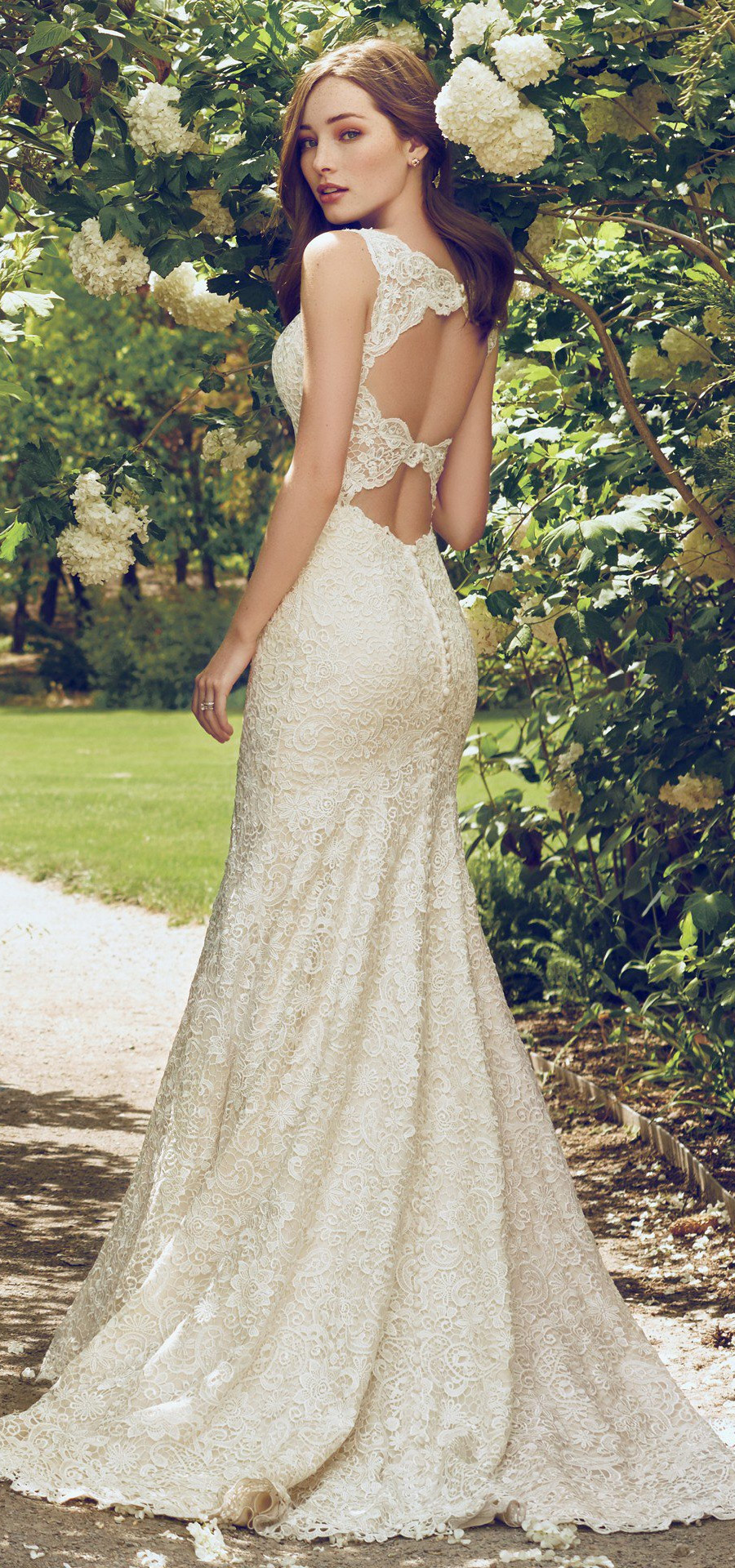 rebecca ingram wedding (hope) sleeveless lace straps vneck beaded lace trumpet sheath gown double keyhole back bv