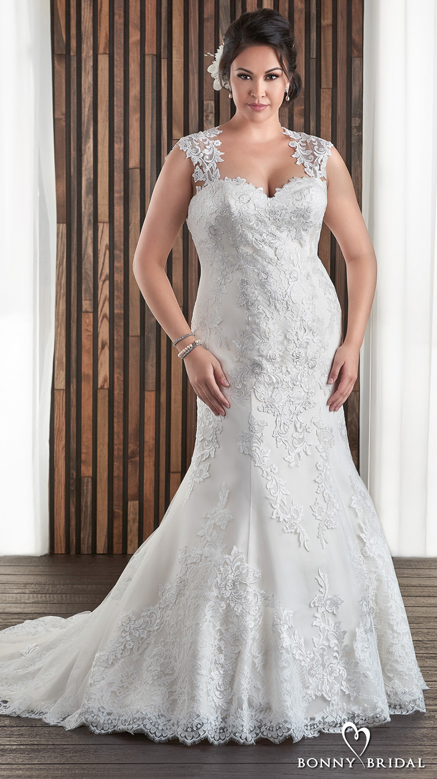 plus size fit and flare wedding dress