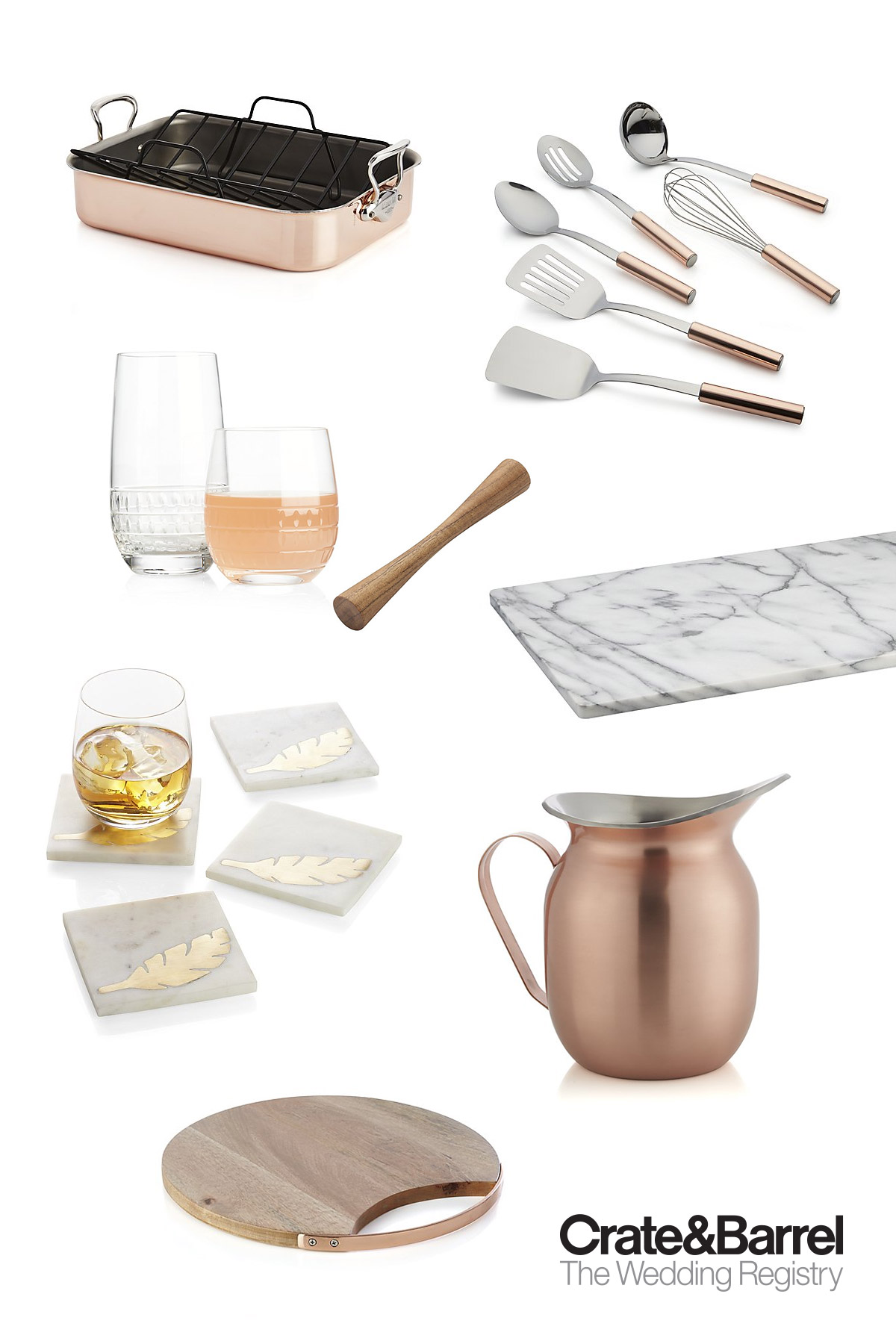 crate and barrel wedding registry 2017 metal marble gifts