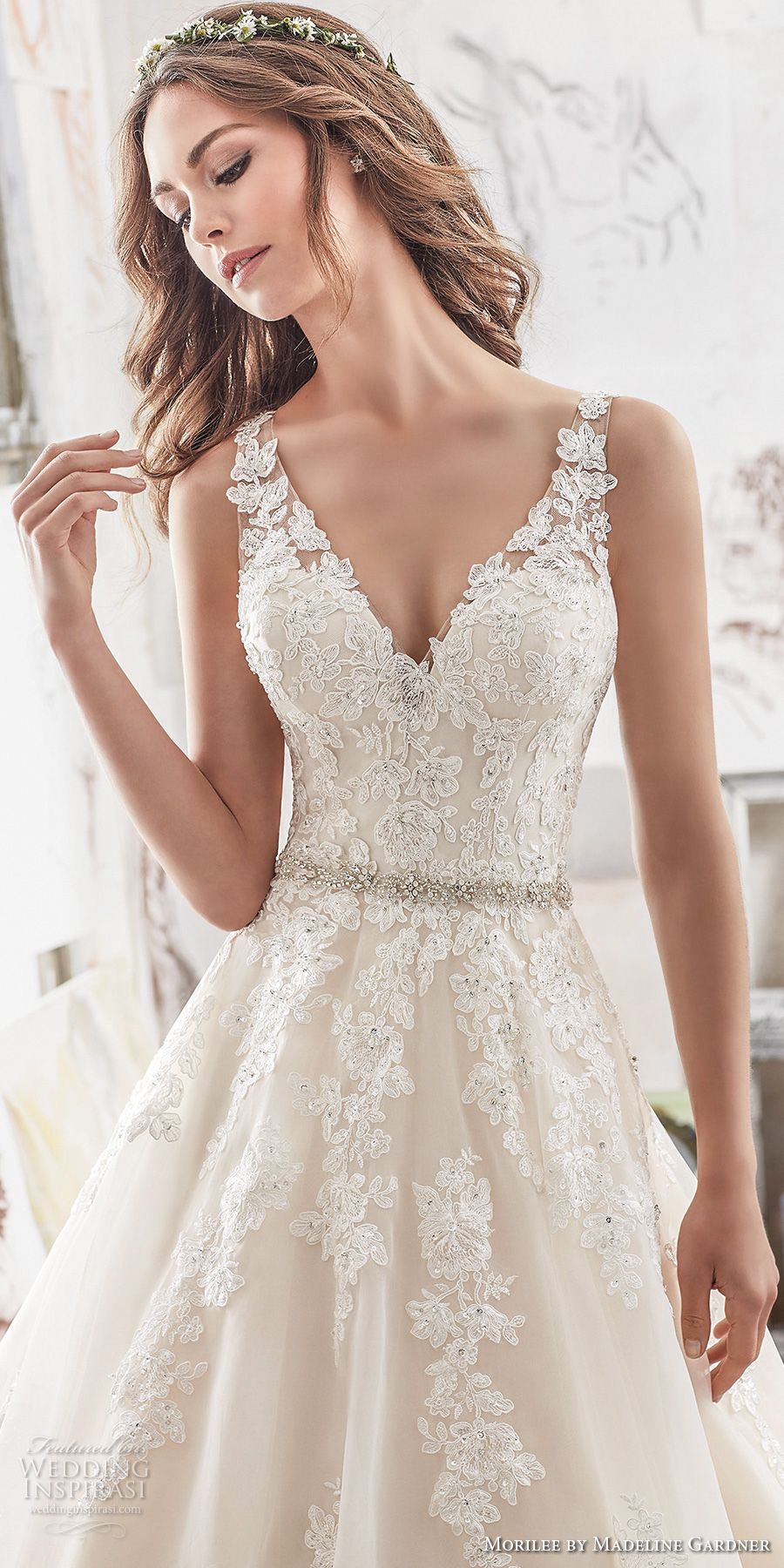 mori lee a line wedding dress