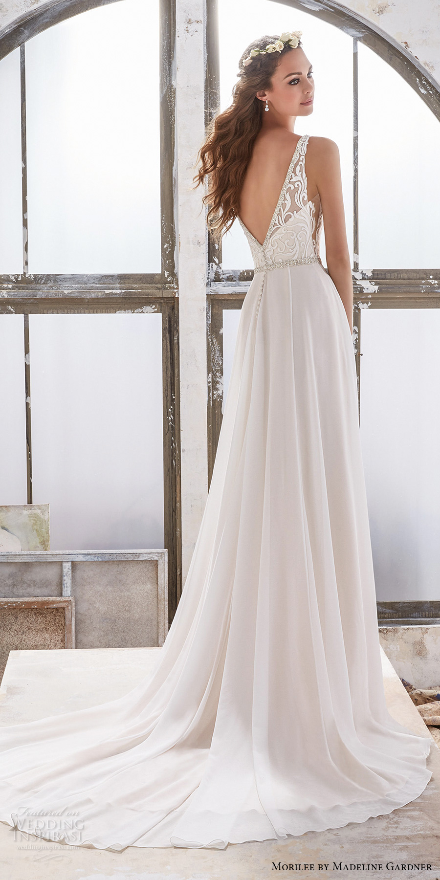 morilee spring 2017 bridal sleeveless v neck heavily embellished bodice elegant sheath wedding dress open v back chapel train (5505) bv morilee spring 2017 bridal sleeveless v neck heavily embellished bodice elegant sheath wedding dress open v back chapel train (5505) bv