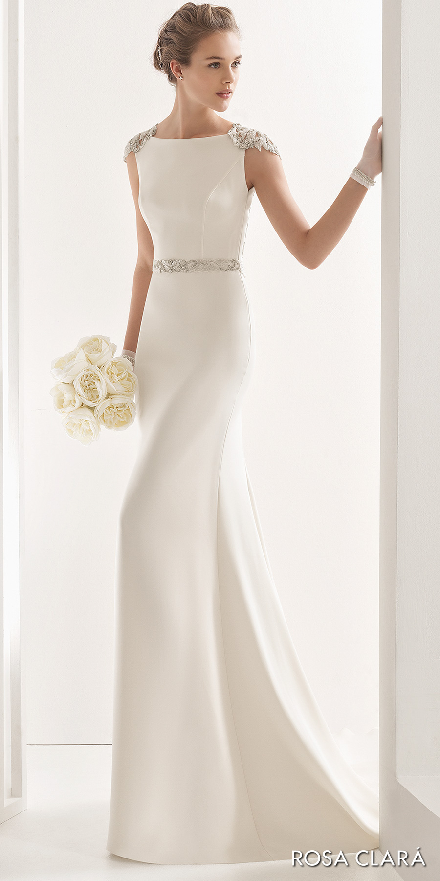 simple clean wedding dress