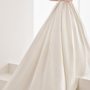 rosa clara 2017 bridal sleeveless bateau neck full embellishment conservative classic ball gown wedding dress pockets low v back chapel train (namibia) bv