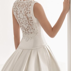 rosa clara 2017 bridal sleeveless bateau neckline simple clean drop waist ball gown wedding dress with pockets cover lace back chapel train (nao) zbv mv