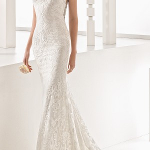 rosa clara 2017 bridal sleeveless embroidered strap sweetheart neckline full embellishment elegant fit and flare wedding dress open low back chapel train (nagore) mv