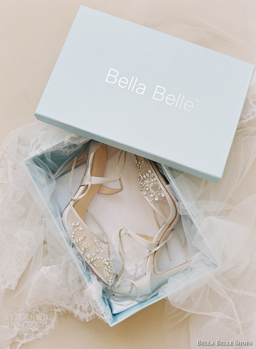 bella belle shoes bridal wedding shoes sheer embrodered high heels cross ankle strap dorsay pump