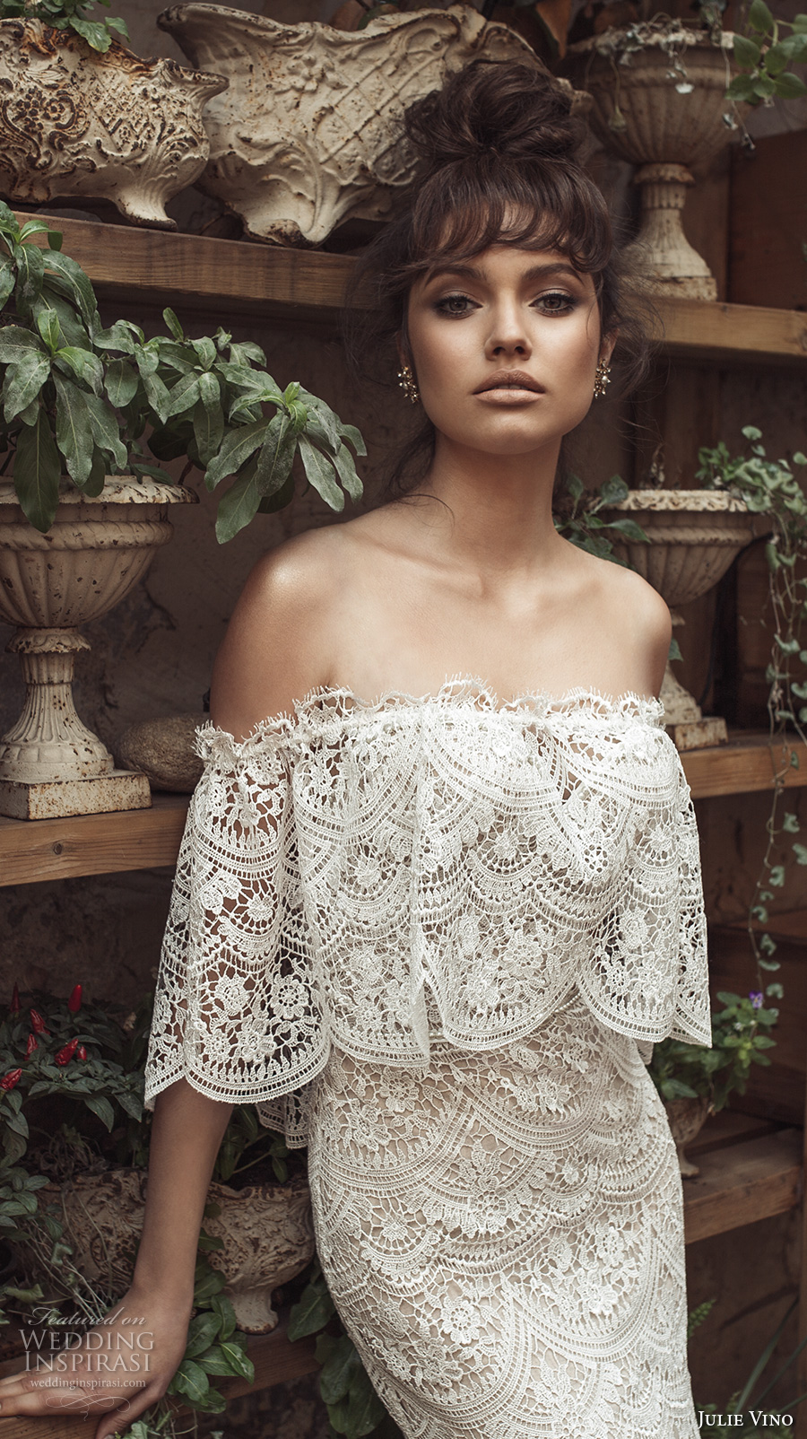julie vino 2017 bridal off the shoulder straight across cape full embellishment romantic bohemian fit and flare wedding dress sweep train (1254) zv julie vino 2017 bridal off the shoulder straight across cape full embellishment romantic bohemian fit and flare wedding dress sweep train (1254) zv