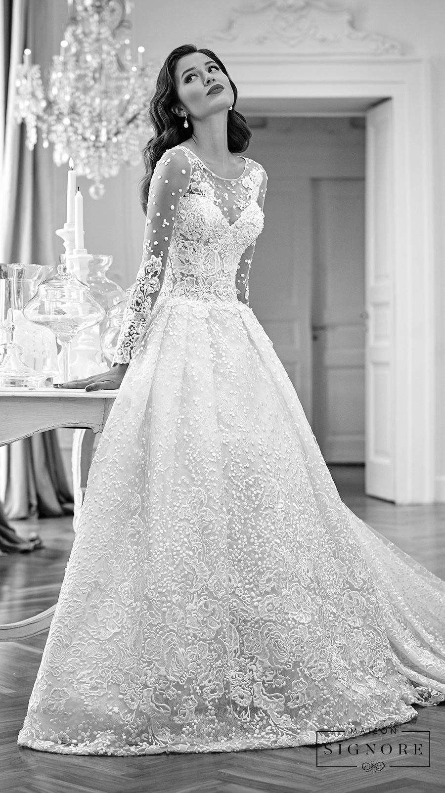 maison signore excellence long sleeves wedding gown 1