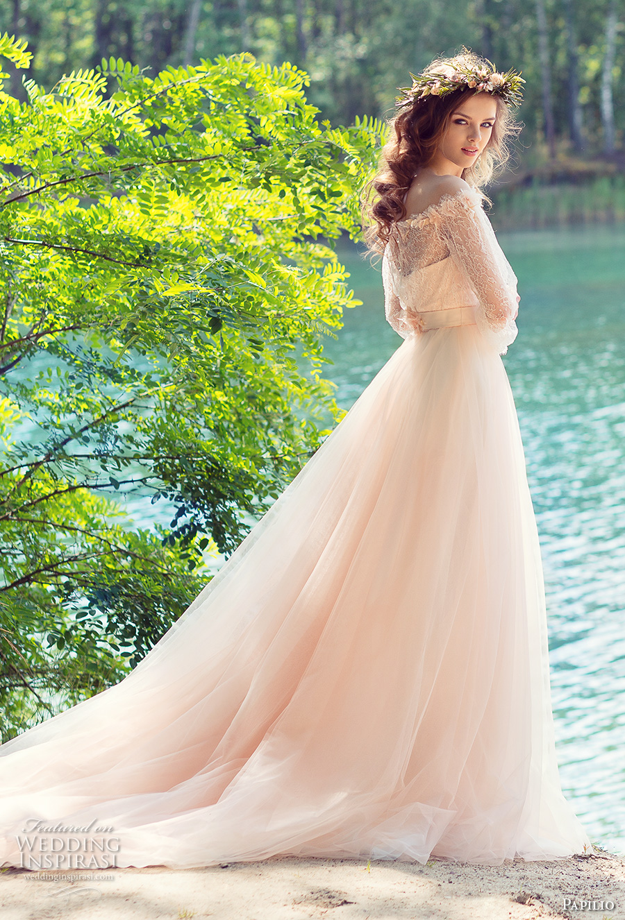 papilio 2017 bridal long sleeves off the shoulder sweetheart neckline heavily embellished bodice peach color romantic a line wedding dress chapel train (cockatiel) bv papilio 2017 bridal long sleeves off the shoulder sweetheart neckline heavily embellished bodice peach color romantic a line wedding dress chapel train (cockatiel) bv