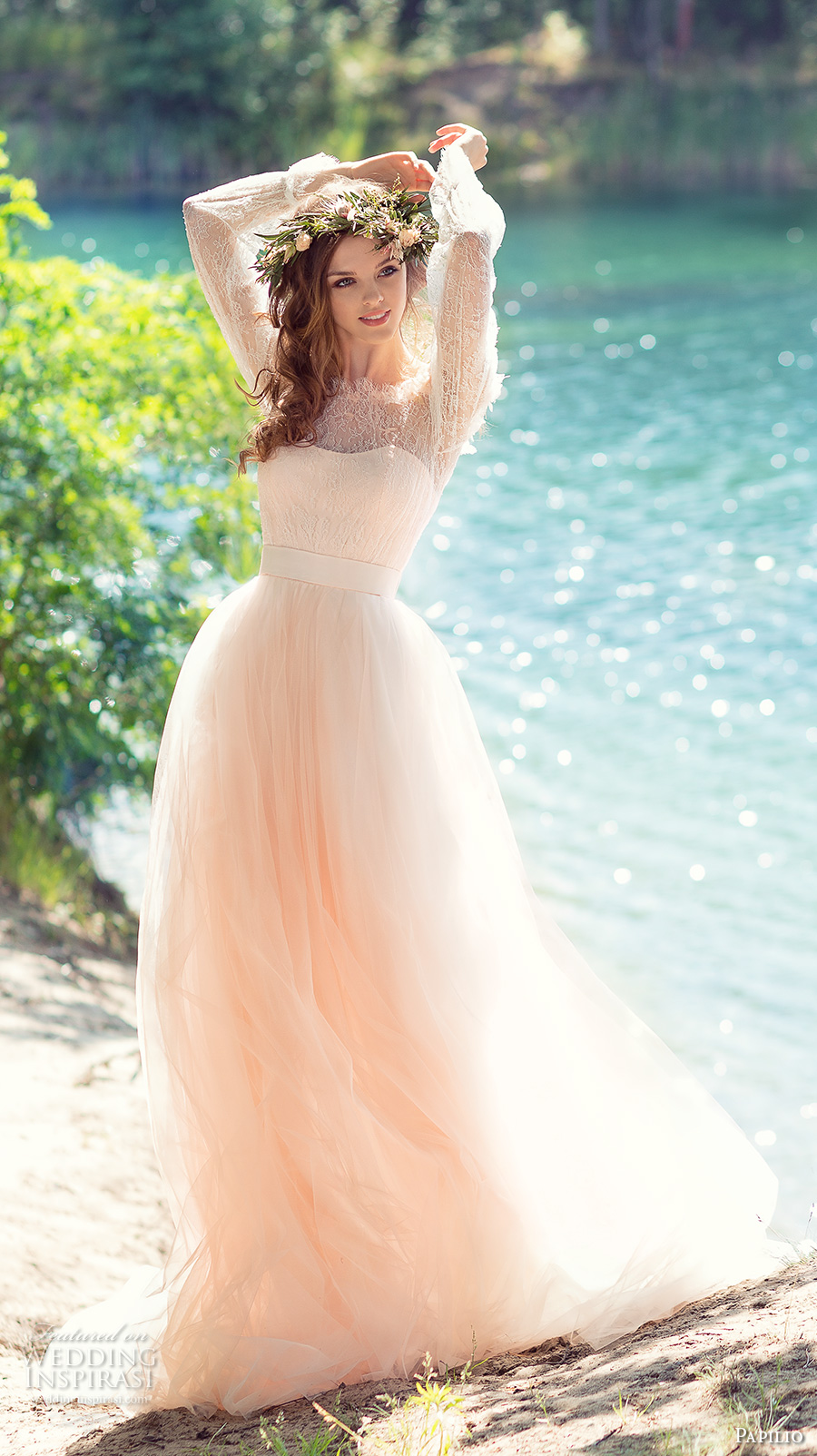 papilio 2017 bridal long sleeves off the shoulder sweetheart neckline heavily embellished bodice peach color romantic a line wedding dress chapel train (cockatiel) mv papilio 2017 bridal long sleeves off the shoulder sweetheart neckline heavily embellished bodice peach color romantic a line wedding dress chapel train (cockatiel) mv