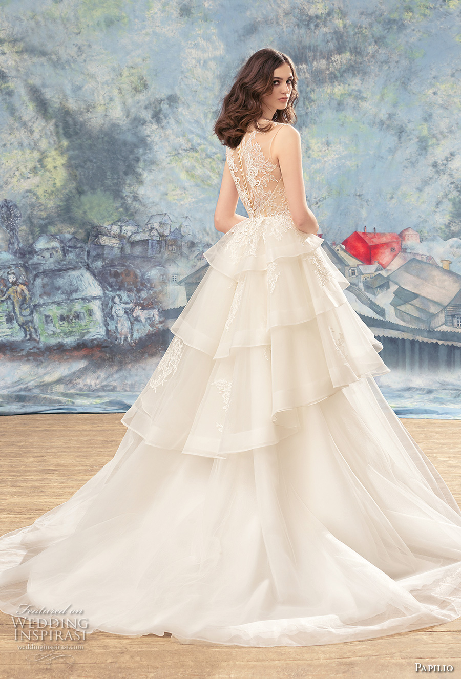 papilio 2017 bridal sleeveless v neck heavily embellished bodice layered skirt princess ball gown wedding dress covered lace back chapel train (peacock) bv papilio 2017 bridal sleeveless v neck heavily embellished bodice layered skirt princess ball gown wedding dress covered lace back chapel train (peacock) bv